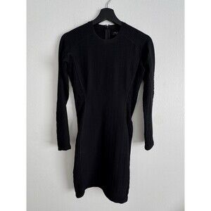 RAG & BONE black cinched ribbed long sleeve stretch bodycon dress size Small